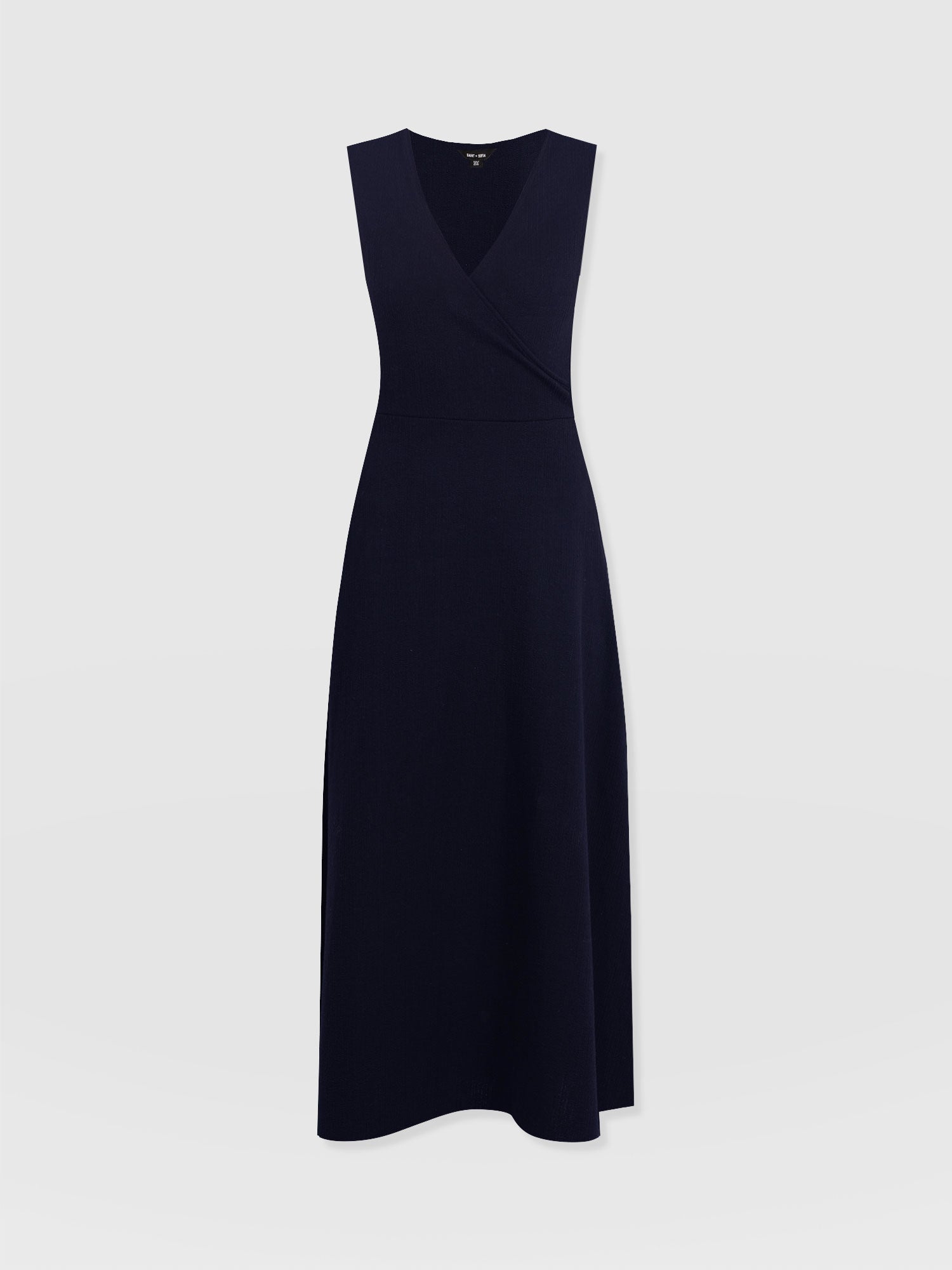 Sleeveless Maggie Wrap Dress - Navy Textured - Women's Dresses | Saint + Sofia® EU